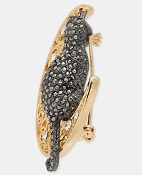 Anne Klein Pave Cat Filigree Moon Pin