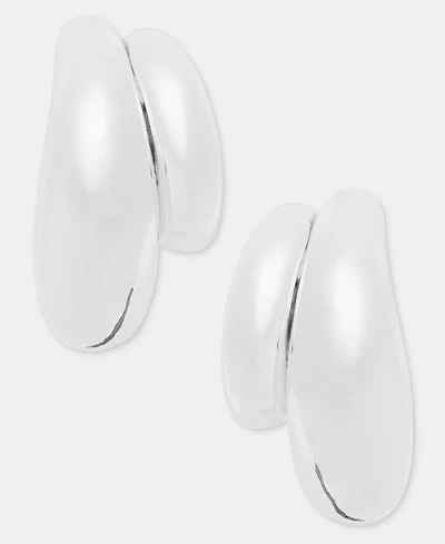 Anne Klein Puffy Double-Row C-Hoop Earrings