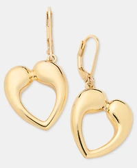 Anne Klein Puffy Open Heart Drop Earrings