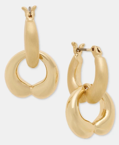 Anne Klein Puffy Linked Drop Earrings