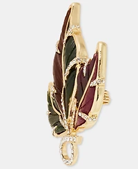 Anne Klein Pave Hanging Leaf Pin