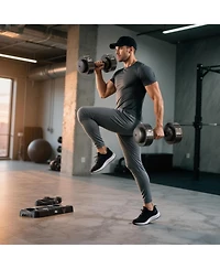 Fed Fitness DB2 Adjustable Dumbbell Set, 5-in-1 Quick Adjustable Weights with Storage Box and Non-Slip Handle, Weight Set for Home Gym Exercise