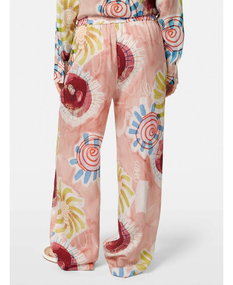 Scotch & Soda Women's Gia Mid Rise Wide Leg Elasticated Trousers