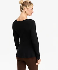 I.n.c. International Concepts Women's Peplum Crewneck Long-Sleeve Sweater, Macy's Exclusive