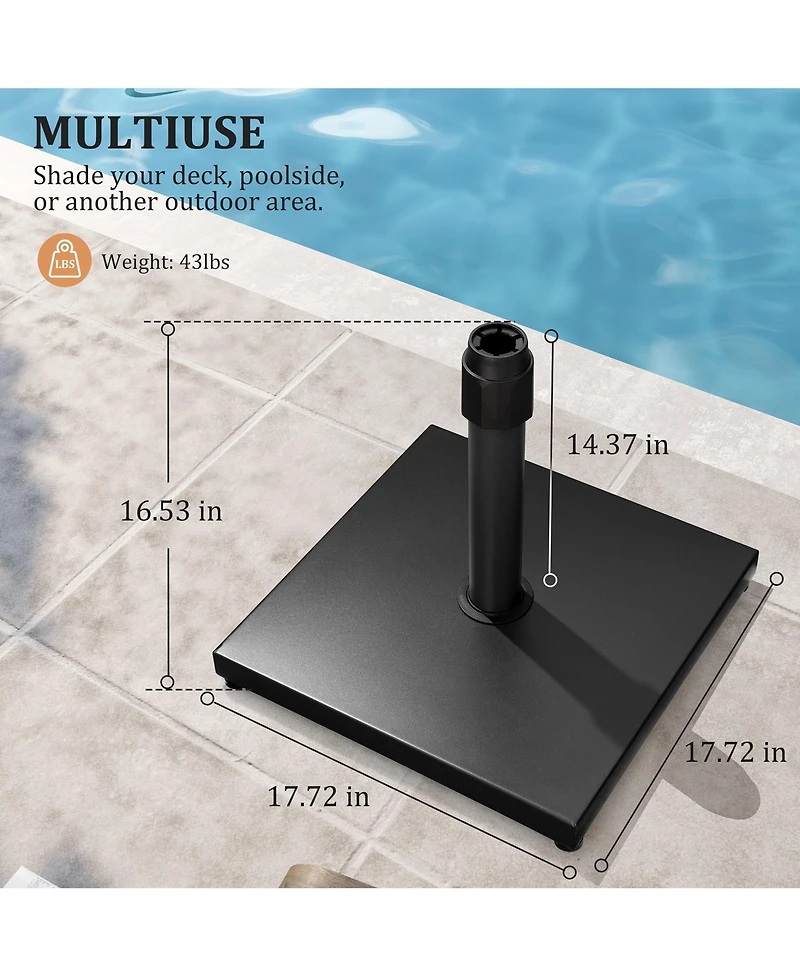 Pellebant Outdoor Patio Concrete Market Umbrella Base Stand