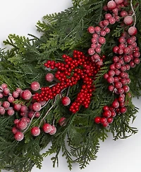 Holiday Lane Heritage Cedar Wreath with Red Berries, Macy's Exclusive