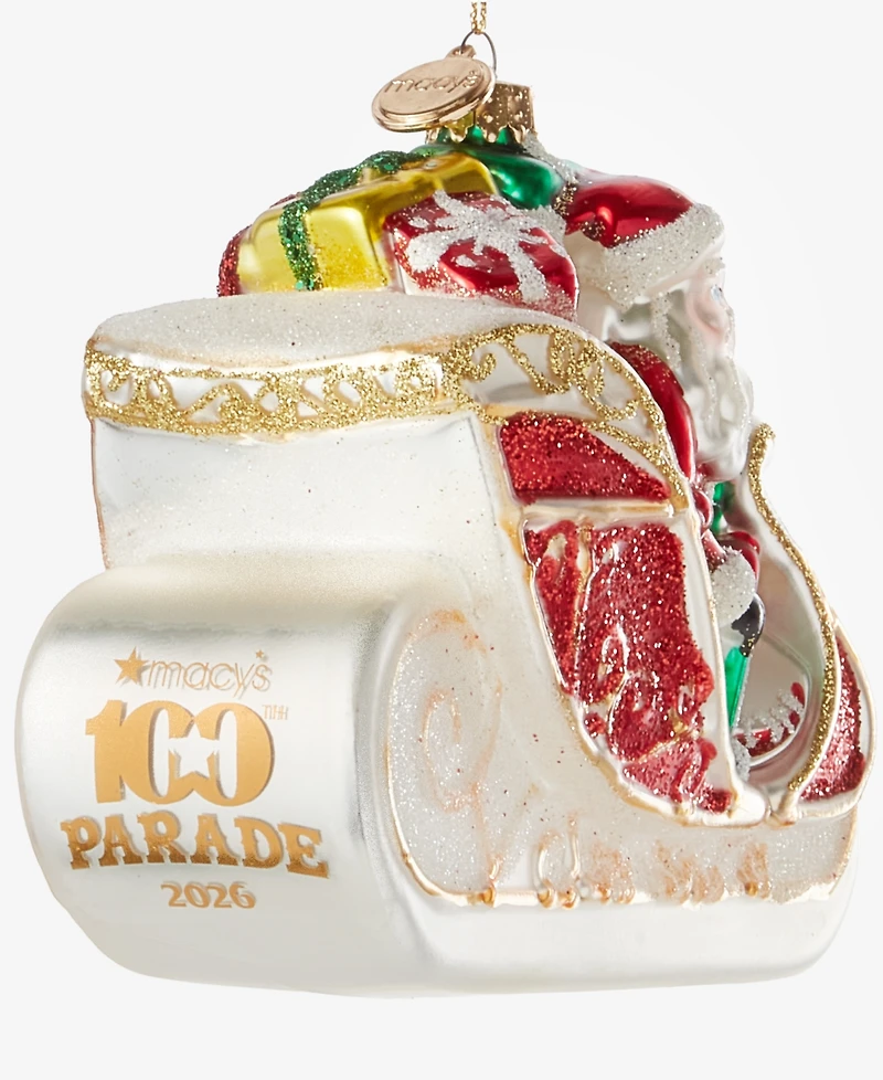 Macy's 100th Thanksgiving Day Parade Glass Sleigh Ornament, Macy's Exclusive