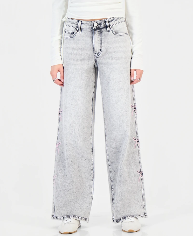 Madden Girl Women's Ultra 90s High-Rise Wide-Leg Jeans