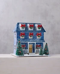 Holiday Lane Whimsy Town House with Bow Trim and Trees Decor, Macy's Exclusive