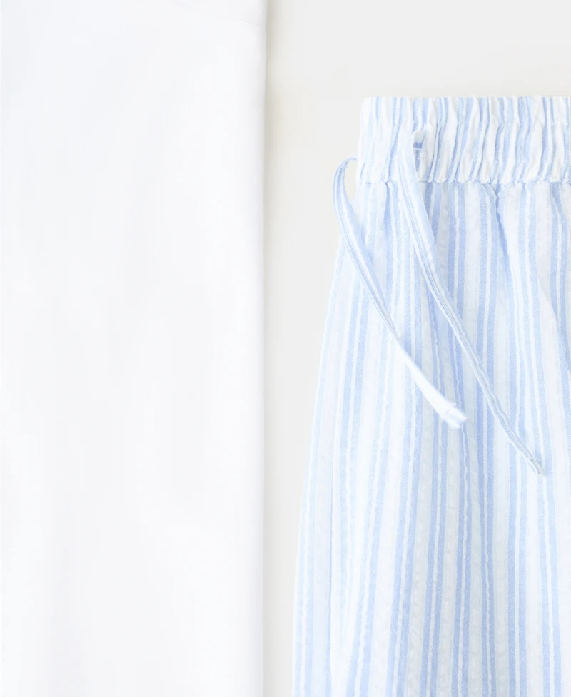 Mango Women's Two-Piece Cotton Striped Pyjamas