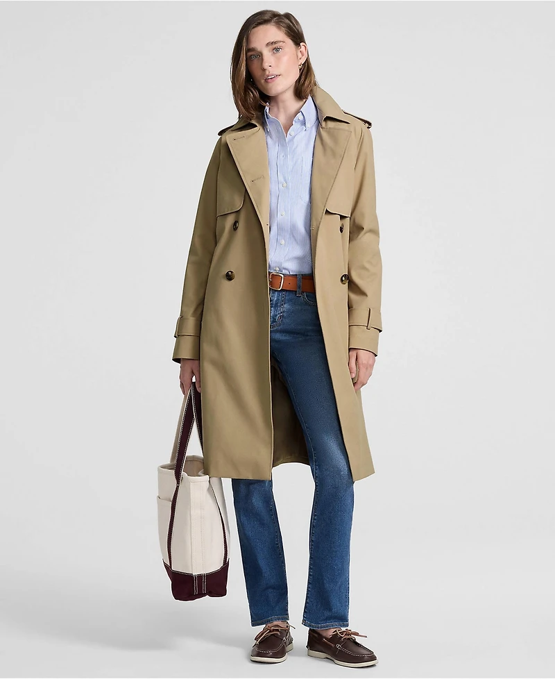 Lands' End Women's Squall Waterproof Modern Trench Raincoat