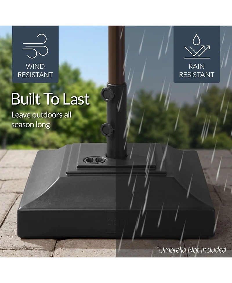 Best Choice Products Fillable Plastic Patio Umbrella Base Stand, Pole Holder with Adjustment Knob, Pyramid Design