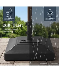 Best Choice Products Fillable Plastic Patio Umbrella Base Stand, Pole Holder with Adjustment Knob, Pyramid Design
