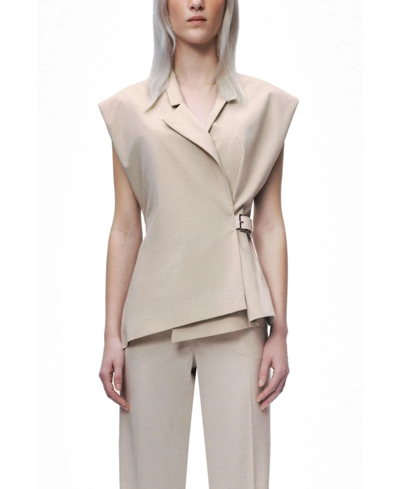 Nocturne Women's Belted Double-Breasted Vest