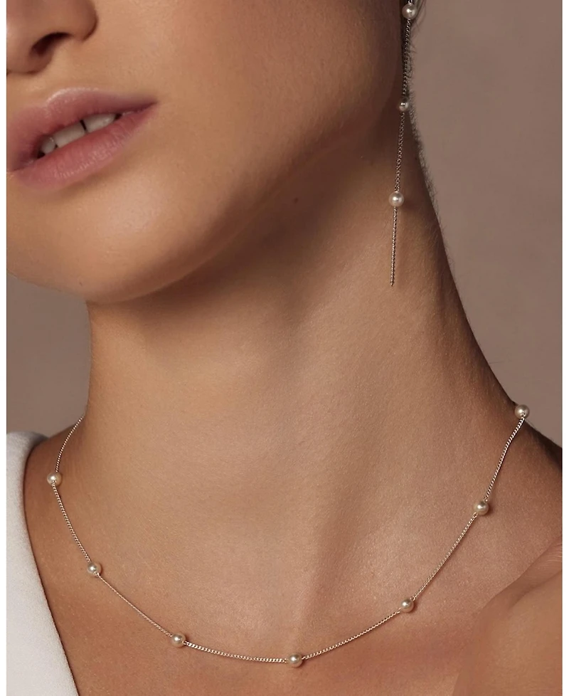 Bearfruit Jewelry Sterling Silver Infinite Cultured Pearl Necklace