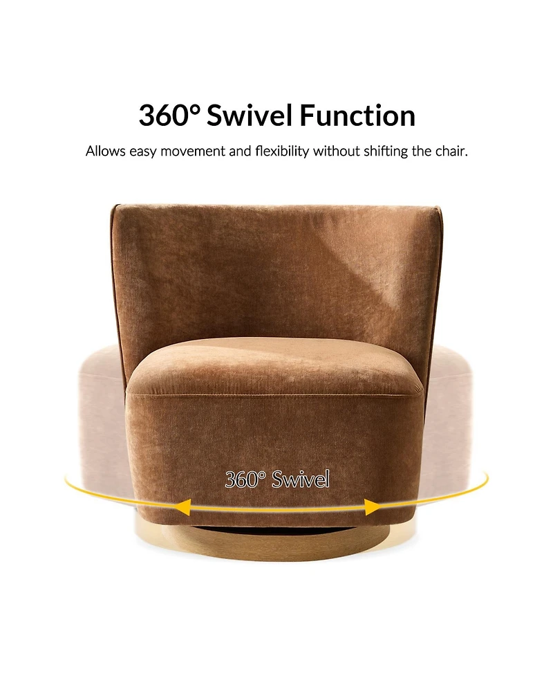 Hulala Home Haze Modern Boucle Upholstered Wingback Swivel Barrel Chair with Fully Assembled