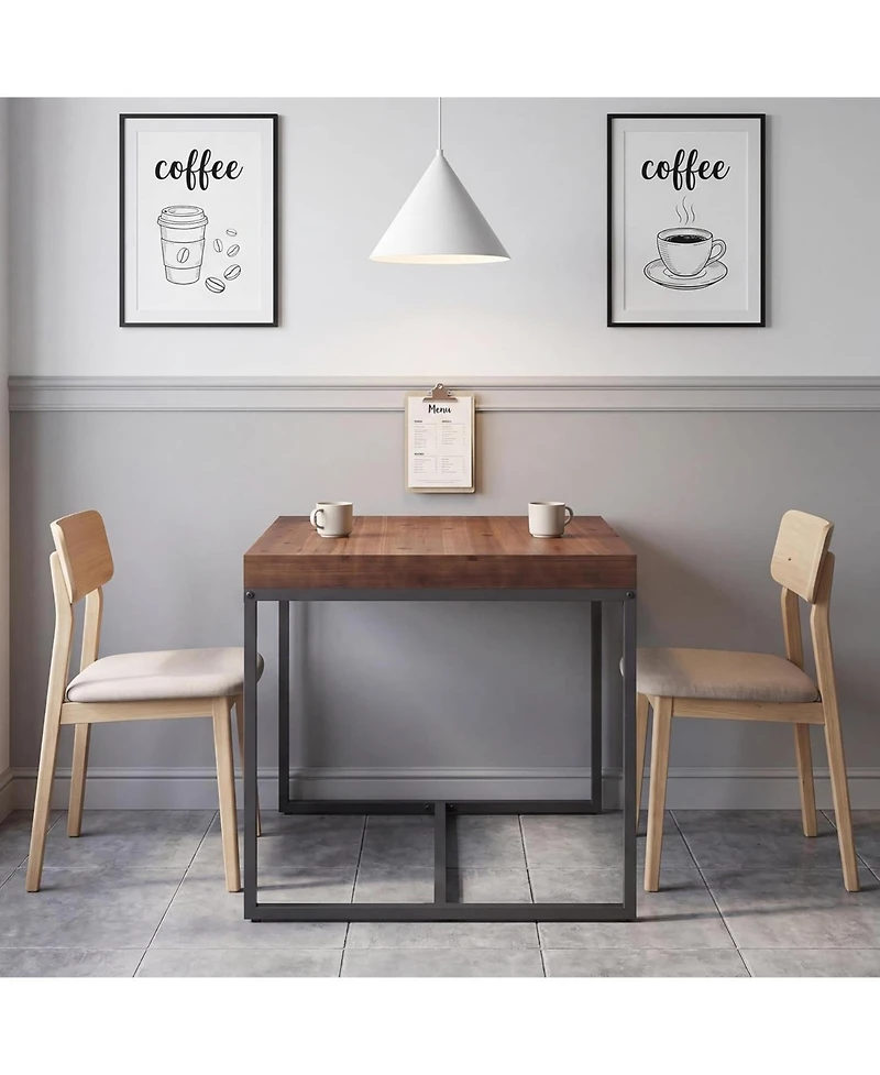 Tribesigns 31.5" Square Dining Table for 2-4:2.75" thick solid fir wood tabletop.Space-saving kitchen table for small space,dining room,living room