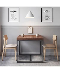 Tribesigns 31.5" Square Dining Table for 2-4:2.75" thick solid fir wood tabletop.Space-saving kitchen table for small space,dining room,living room