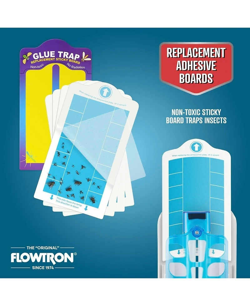 Flowtron Indoor Fly Trap, 9W Uv Light, Silent Mosquito and Gnat Catcher, 375 Sq Ft