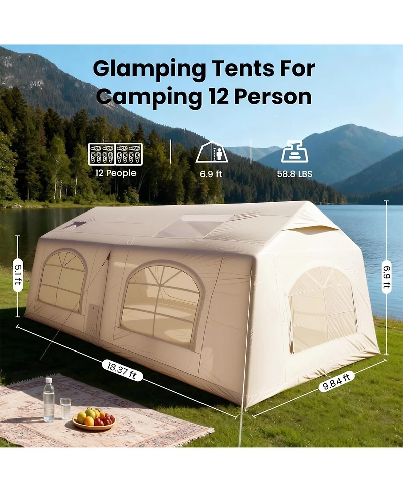 Aboron Inflatable Suv Tent for Camping with Large Awning Pu 3000mm Waterproof Oxford Portable Tailgate Blow Up Tent for Suv Car Jeep