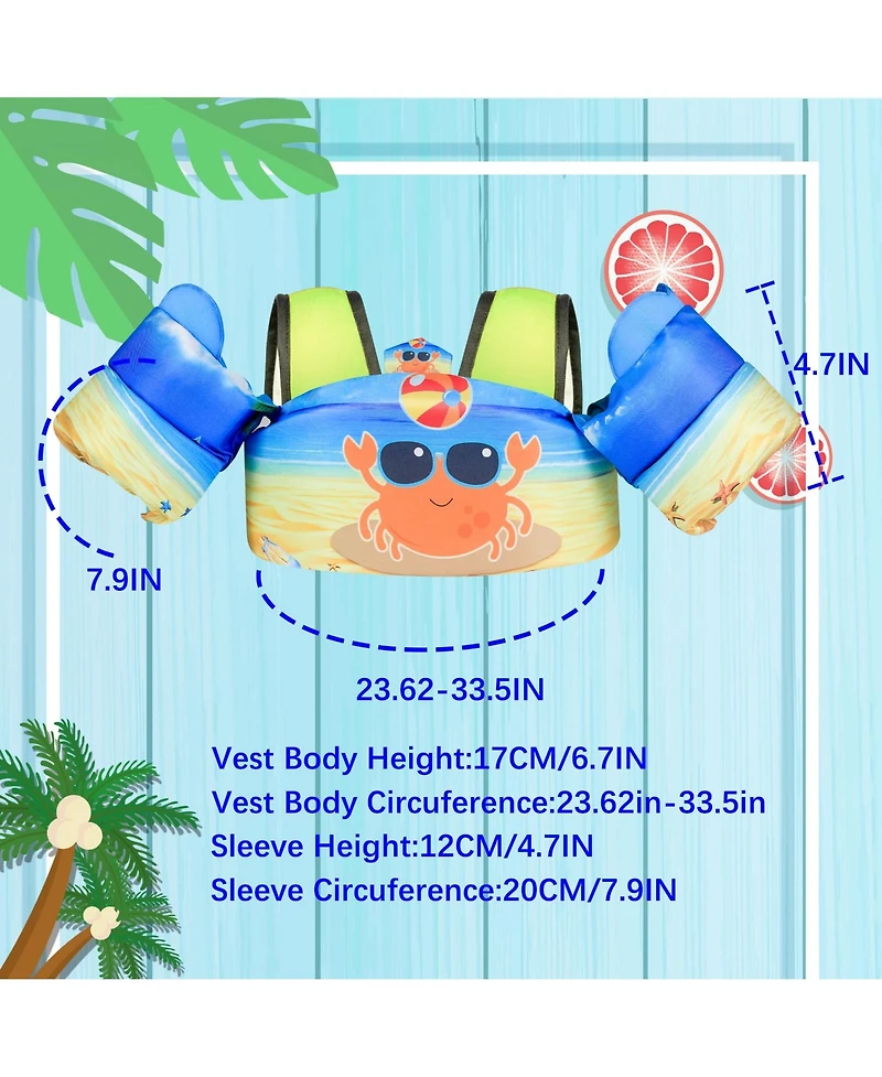 Aofar Kids Swim Vest Arm Floaties Learning Aid 2-6 Years