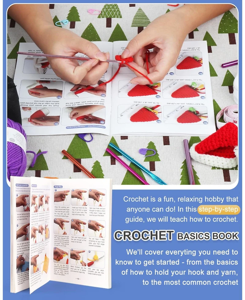 Aeelike Crochet Kit for Beginners - 23 Crochet Hooks, 655 Yards Yarn Set with Instruction, Bag and Accessories