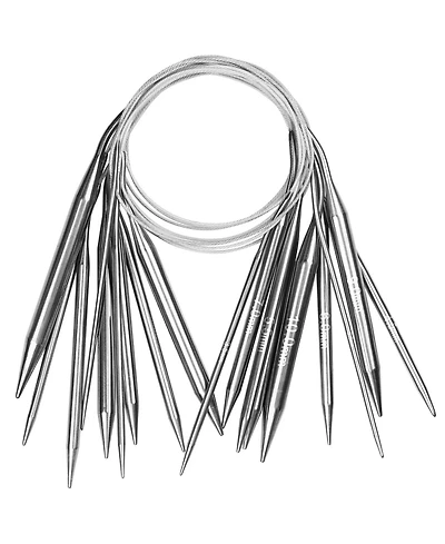 Aeelike Circular Knitting Needles Set - Stainless Steel - 9 Pack (40-inch) for Blankets, Scarves, Sweaters - for Beginners