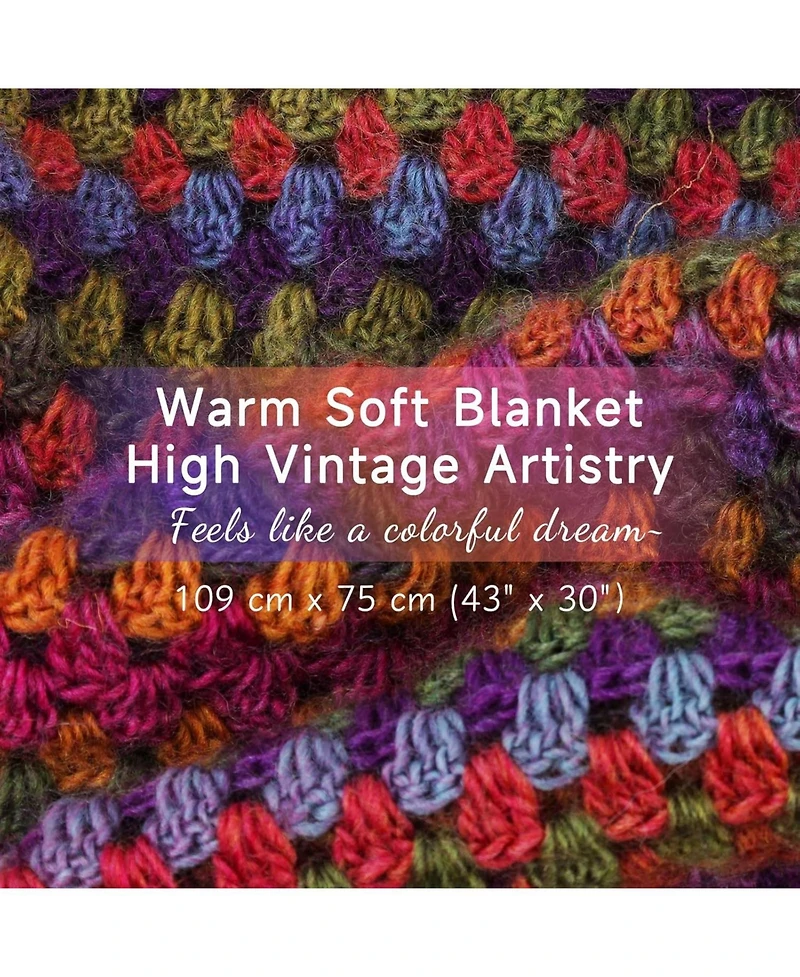 Aeelike Blanket Crochet Kit for Beginners, Gradient Blanket, Complete Starter Crochet Kit with Enough Warm Wool Yarn, Video Tutorials