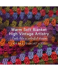 Aeelike Blanket Crochet Kit for Beginners, Gradient Blanket, Complete Starter Crochet Kit with Enough Warm Wool Yarn, Video Tutorials