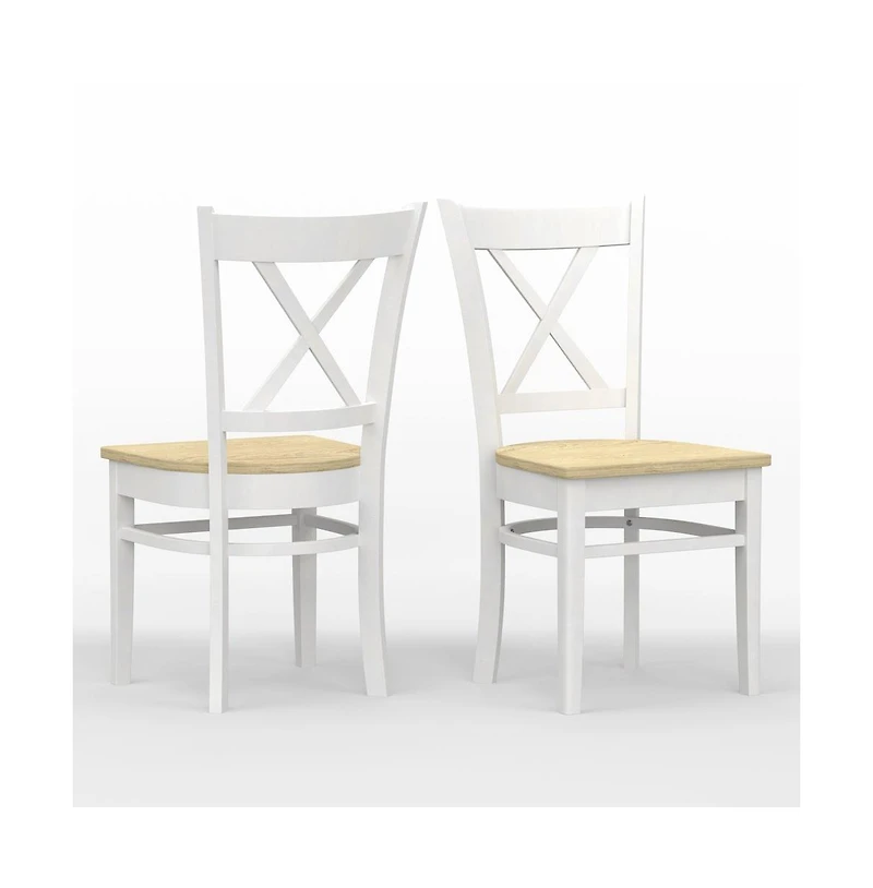 Glenwillow Home Cross Back Solid Wood Dining Chairs, Set of 2