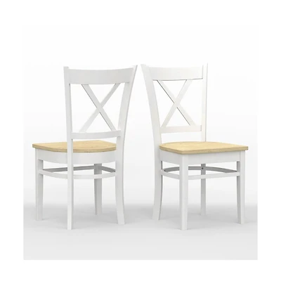 Glenwillow Home Cross Back Solid Wood Dining Chairs, Set of 2