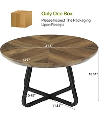 Tribesigns 31.5 Inches Round Coffee Table, Modern Wooden Center Table for Living Room, Home Office, Small Space, Easy Assembly