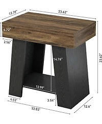 Tribesigns 2-Tier End Table: Farmhouse couch side table with storage shelf. Heavy-duty wooden bedside nightstand for living room,bedroom.