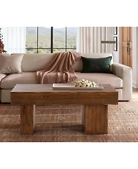 Tribesigns 47" Solid Wood Coffee Table: Farmhouse center table with thick base. Rustic cocktail table for living room, office.