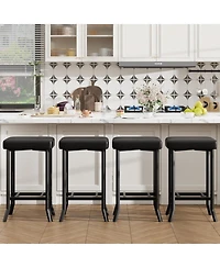 gaomon Set of 4 Bar Stools, High-Quality Faux Leather Barstools with Irregular Legs, Compact Counter Stools for Small Spaces