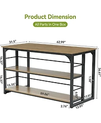 Tribesigns Kitchen Island With Storage 63" Worktop Shelf Modern Kitchen Counter For Dining Room, Kitchen, Living Room