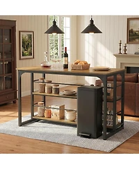 Tribesigns Kitchen Island With Storage 63" Worktop Shelf Modern Kitchen Counter For Dining Room, Kitchen, Living Room