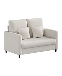 homfan Teddy Fabric Loveseat – No Assembly Small Couch. Wood Frame and High Weight Capacity for Apartment or Living Room
