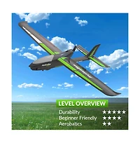 Bruce & Shark 4CH 2.4GHz Rc Glider Plane with Gyro & 3 Flight Modes, Rtf for Beginners & Pros