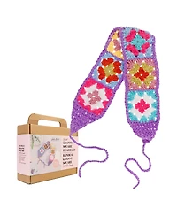 John Bead Granny Square Headband Floral Crochet Diy Kit for Beginners