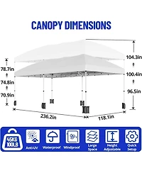 homfan Pop Up Canopy – Heavy Duty Wedding Tent with Removable Sidewalls, 3 Heights, Carry Bag and Sandbags