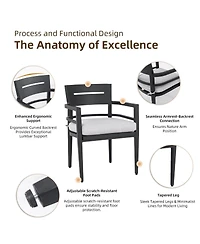 Asagikoiai 5-Piece Aluminium Outdoor Dining Set with Sintered Stone Table and 4 Chairs