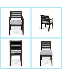 Asagikoiai 6 Seater Acacia Wood Outdoor Dining Set with Bench and Cushions