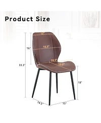 Streamdale Furniture 4-Pack Luxury Pu Leather Dining Chairs with Adjustable Metal Legs