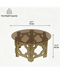Streamdale Furniture Modern Hollow-Carved Coffee Table with Integrated Hidden Cat Nest