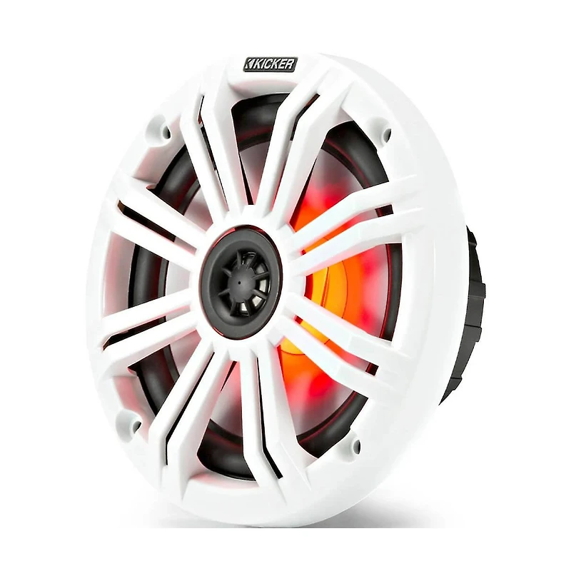 KIcker 2-Way Marine Speakers Led Lighting Weather-Resistant Audio System - 45KM654L