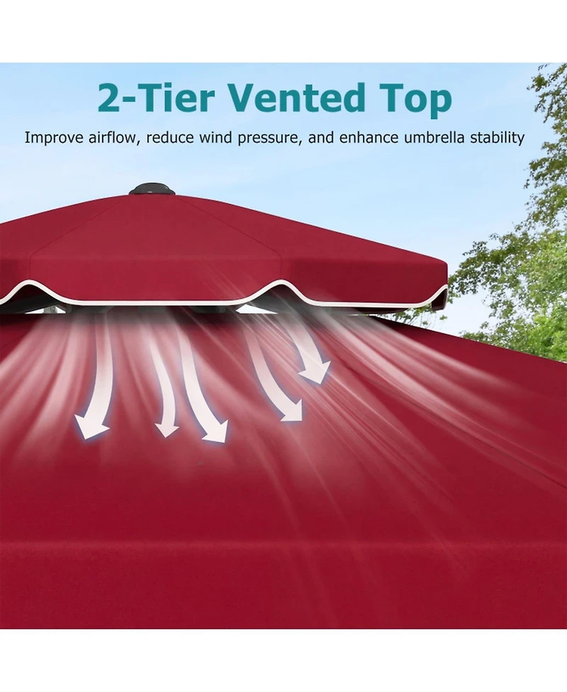 Sugift Patio Umbrella with Push Button Tilt and Crank