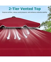 Sugift Patio Umbrella with Push Button Tilt and Crank