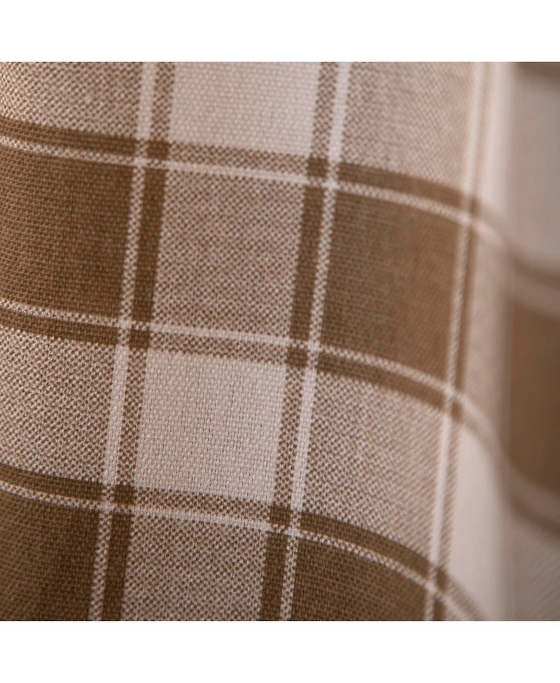 Ellis Curtain Country Check Tailored With 1.5" Rod Pocket Window Tiers Camel