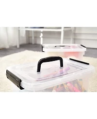 Xdovet Stackable Plastic Storage Bins with Lids Latches Organizer